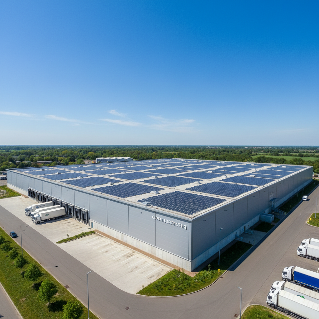 Atlas platform showing warehouse with solar panels and fit scores